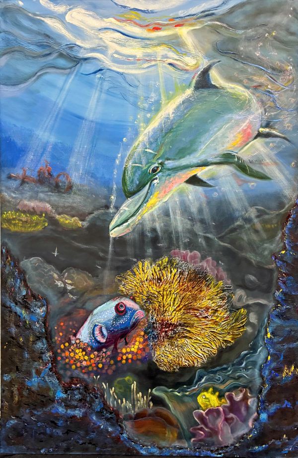 第74回 光陽展　立野　久美子（タテノクミコ）ボクが護る 油 P80